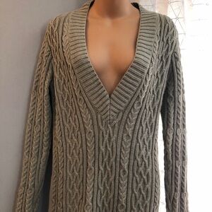 Cable Knit V-Neck Sweater